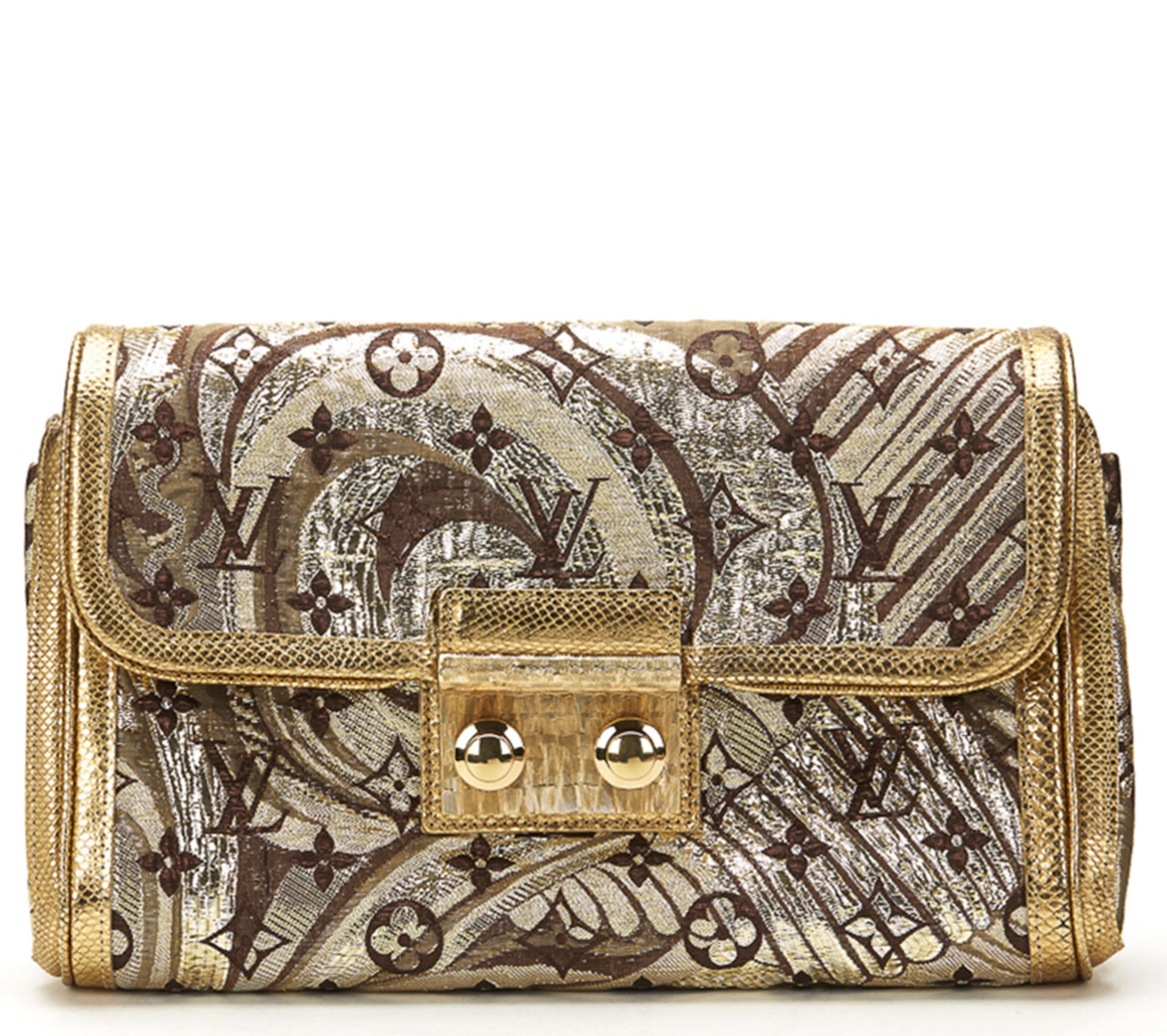 LOUIS VUITTON Thalie , - Gold Monogram Brocade Thalie Clutch   TYPE Clutch SERIAL NUMBER TH3009 YEAR