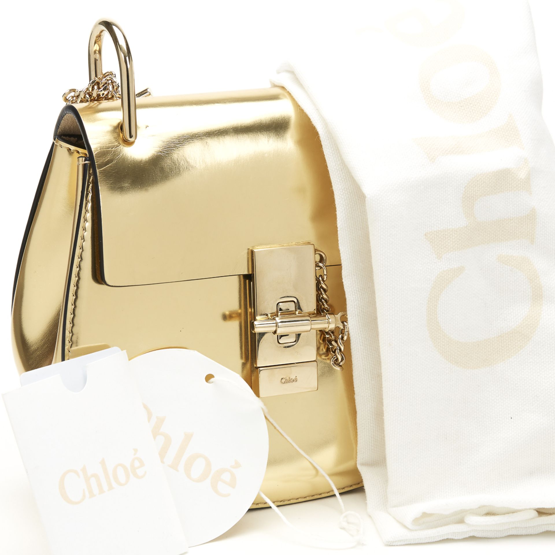 CHLOE Small Drew , - Gold Metallic Calfskin Small Drew   TYPE Shoulder, Crossbody SERIAL NUMBER 04 - Image 10 of 10