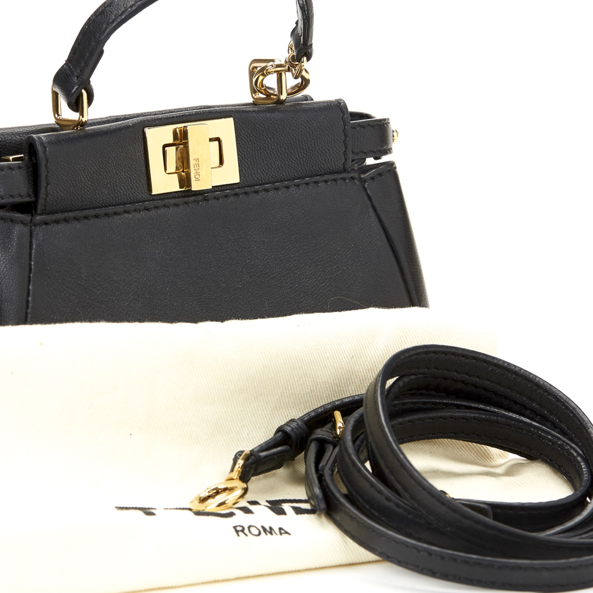 FENDI Micro Peekaboo , - Black Lambskin Micro Peekaboo   TYPE Shoulder, Crossbody SERIAL NUMBER - Image 8 of 9