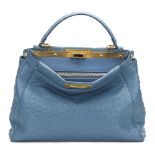 FENDI Small Peekaboo , - Blue Ostrich Leather Small Peekaboo   TYPE Tote, Shoulder SERIAL NUMBER