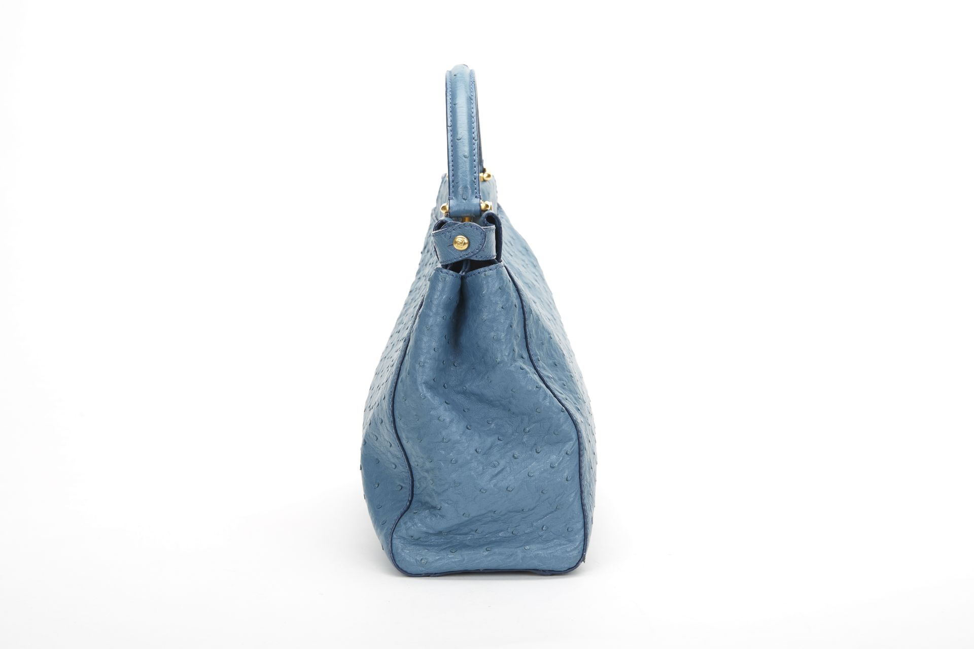 FENDI Small Peekaboo , - Blue Ostrich Leather Small Peekaboo   TYPE Tote, Shoulder SERIAL NUMBER - Image 3 of 11