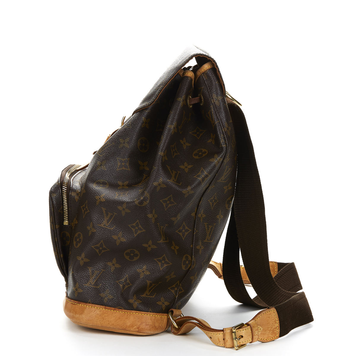 LOUIS VUITTON Montsouris GM , - Brown Classic Monogram Coated Canvas Montsouris GM   TYPE Backpack - Image 3 of 9
