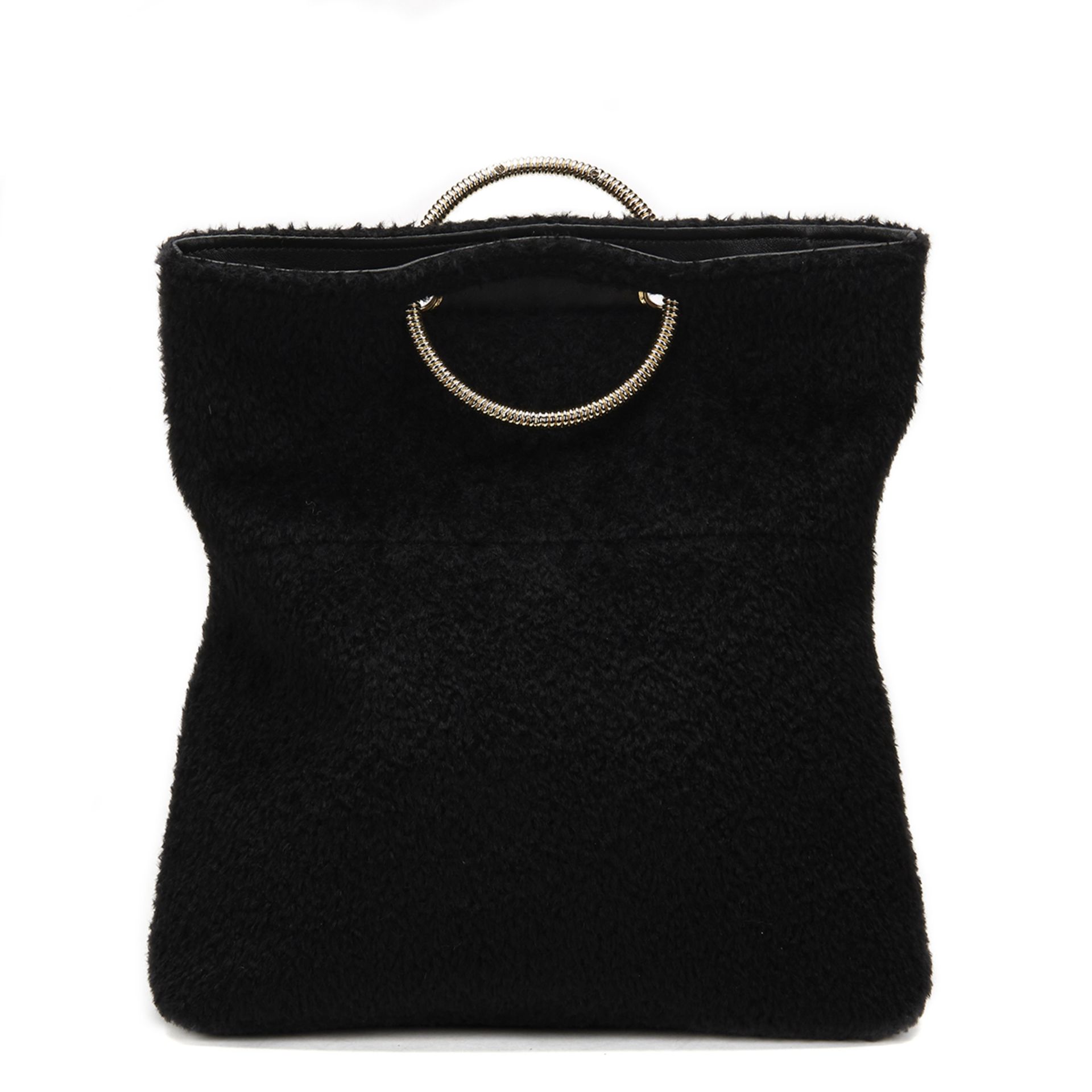 VICTORIA BECKHAM Spiral Clutch , - Black Shearling Spiral Clutch   TYPE Clutch SERIAL NUMBER No 91 - Bild 9 aus 10