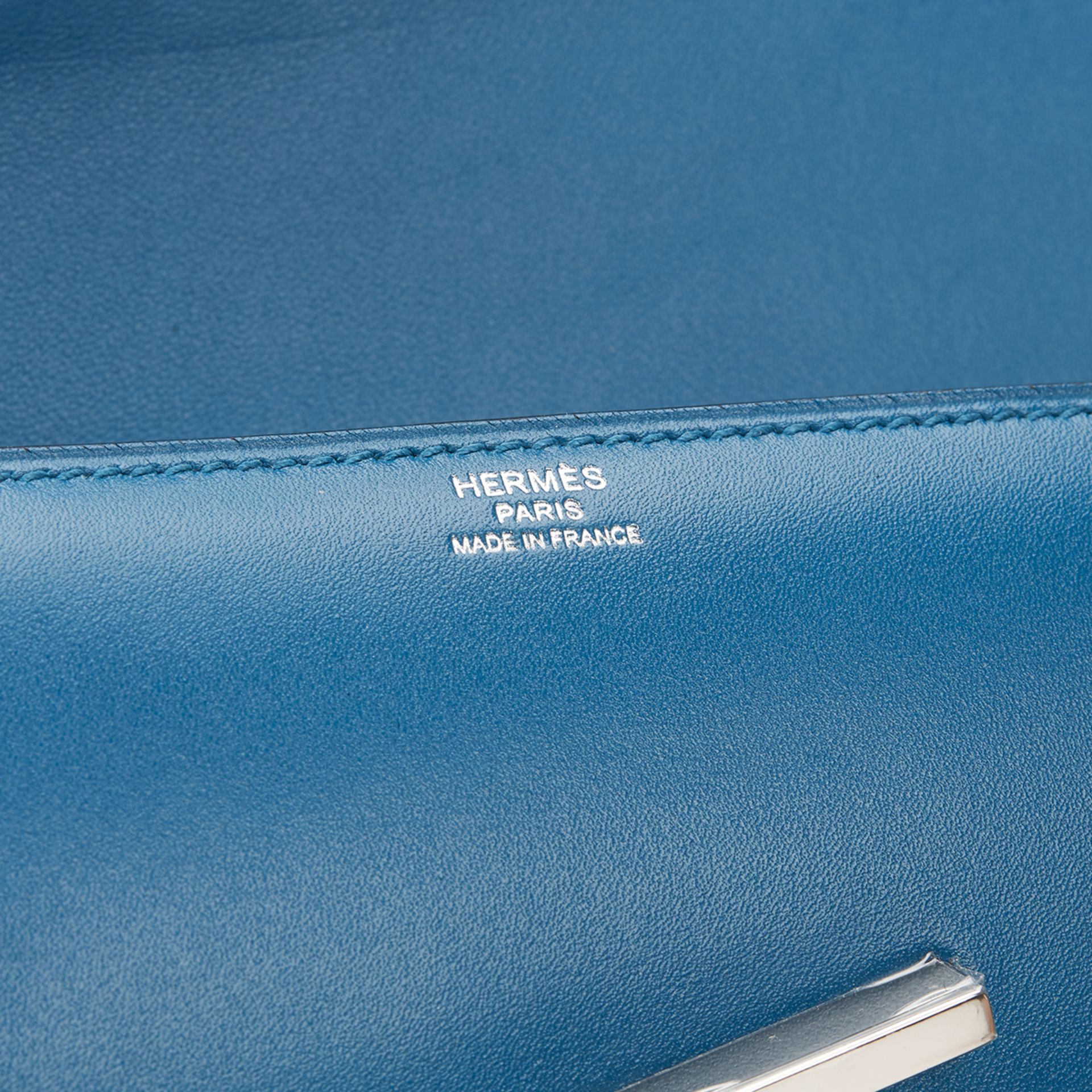 HERMES Egee , - Blue Izmir Tadelakt Leather Egee Clutch   TYPE Clutch SERIAL NUMBER T YEAR - Bild 6 aus 9