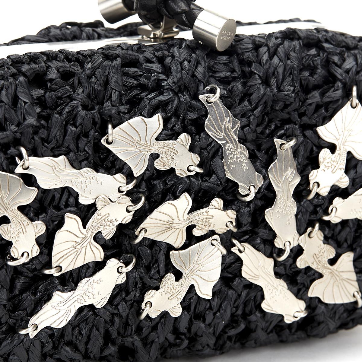 BOTTEGA VENETA Knot Clutch , - Black Raffia Lavorazione Fatta A Mano Knot Clutch   TYPE Clutch - Image 7 of 10