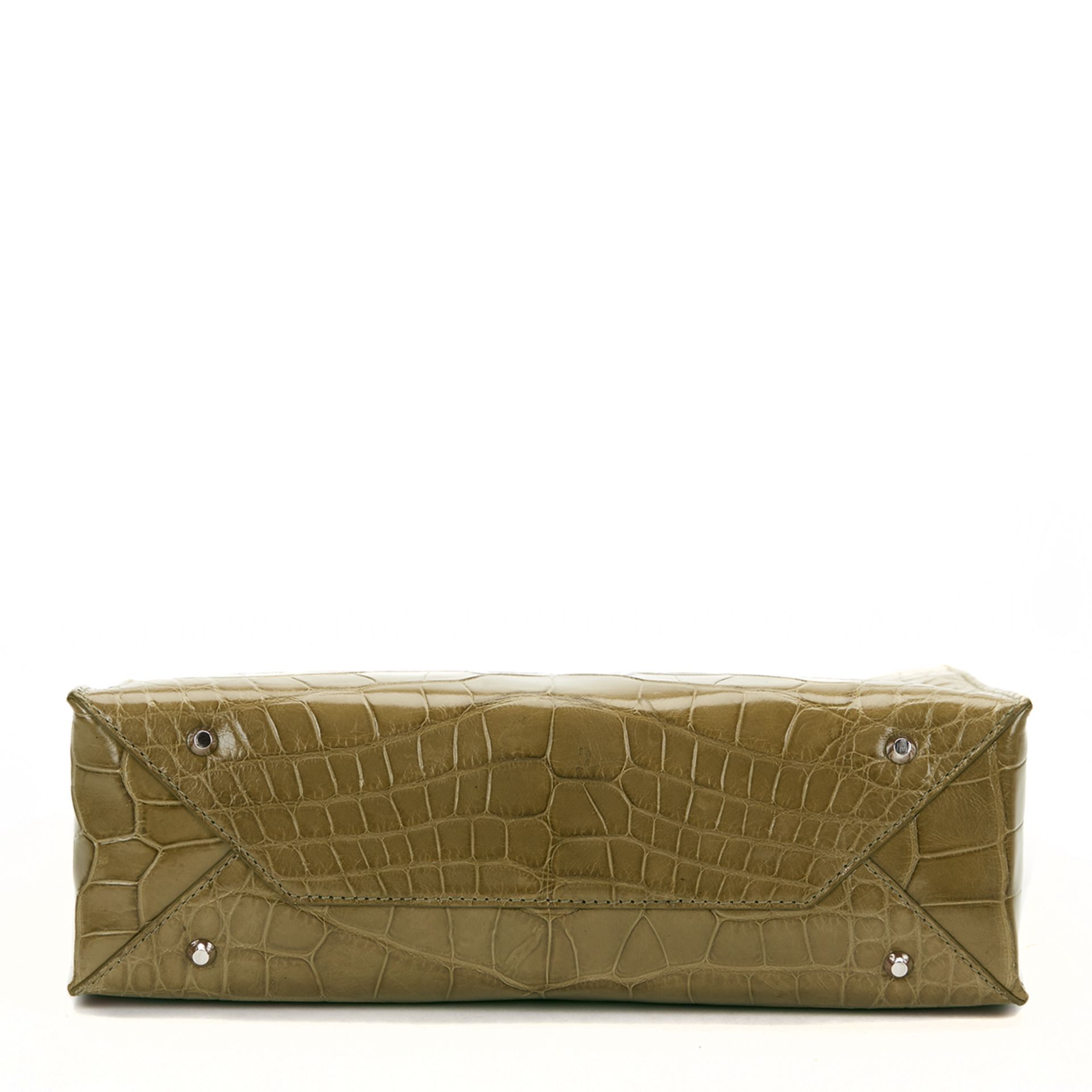 BALENCIAGA Small Cable Shopper , - Olive Green Alligator Leather Small Cable Shopper   TYPE Tote - Image 6 of 9