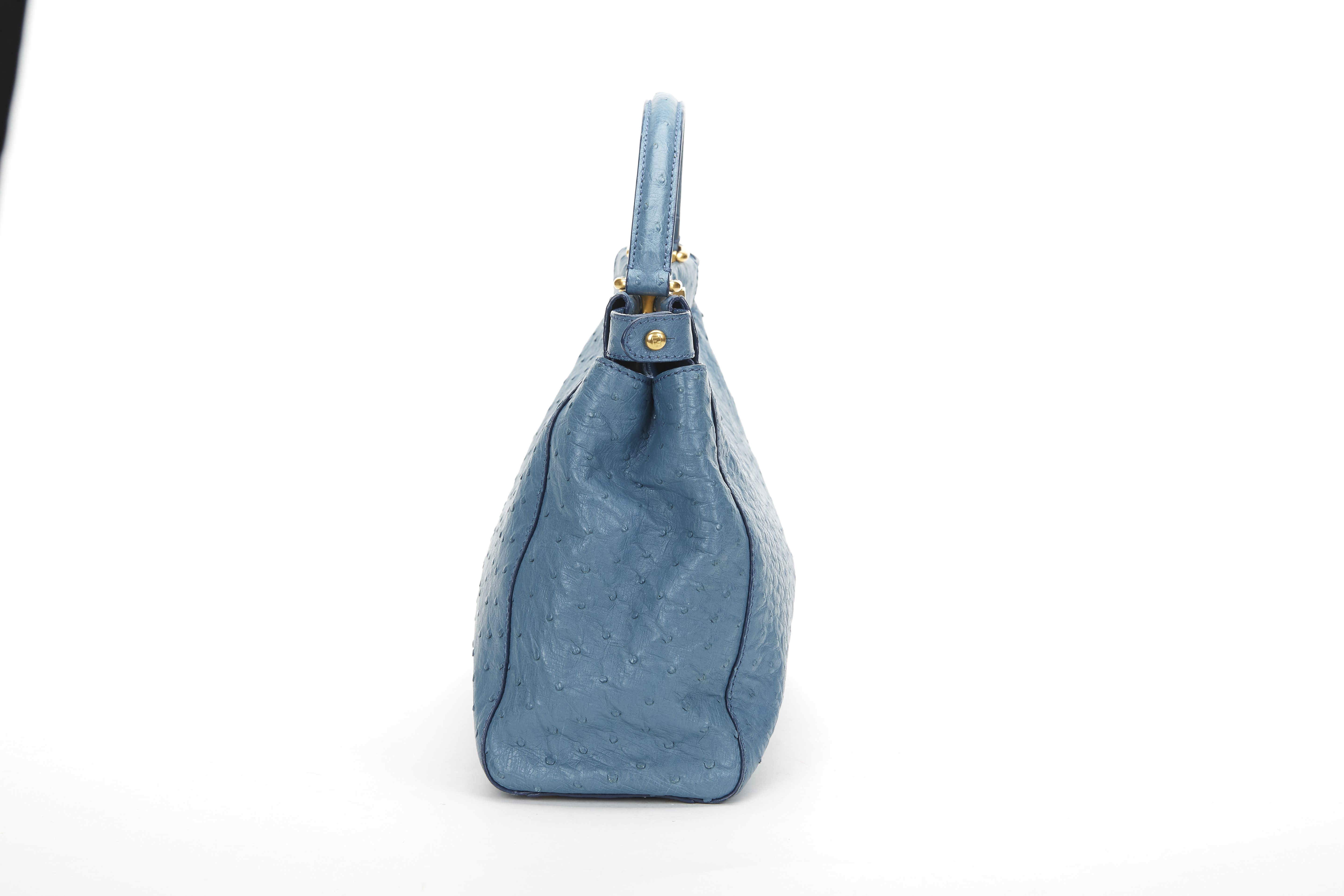 FENDI Small Peekaboo , - Blue Ostrich Leather Small Peekaboo   TYPE Tote, Shoulder SERIAL NUMBER - Image 5 of 11