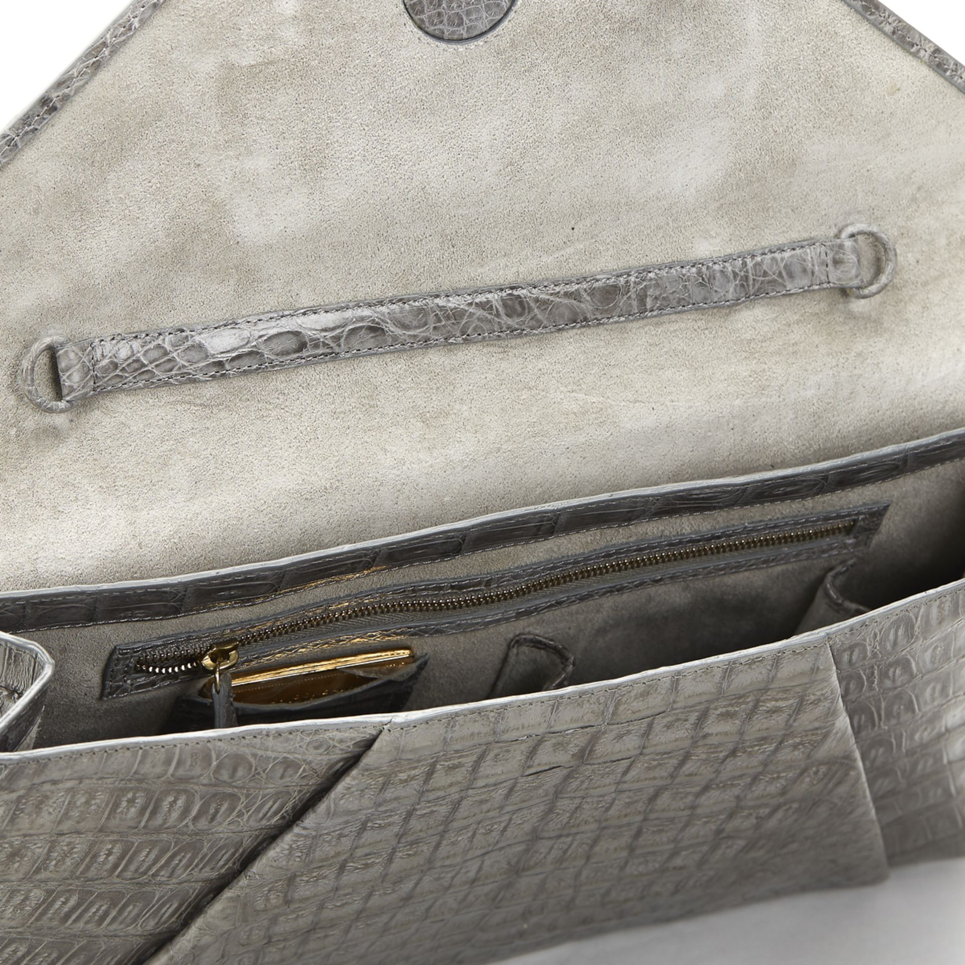 NANCY GONZALEZ Clutch-on-Strap , - Grey Crocodile Leather Clutch-on-Strap   TYPE Shoulder, Clutch, - Image 7 of 9