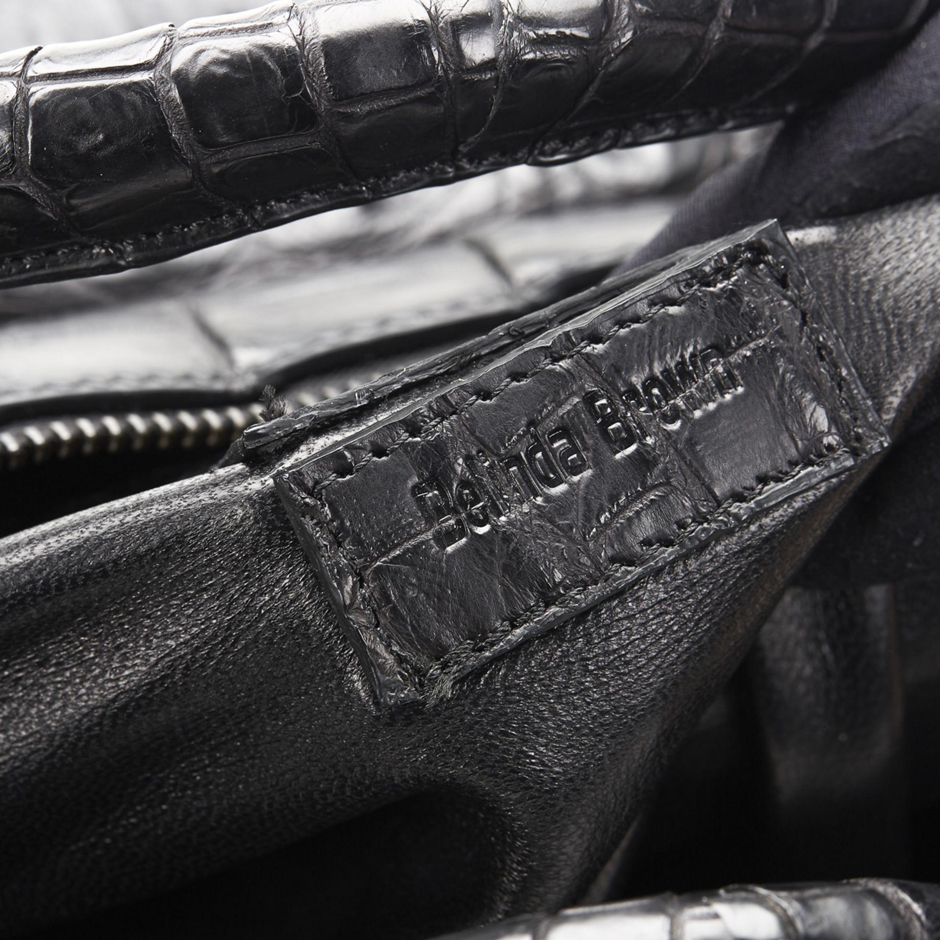 BELINDA BROWN Jet , - Black Crocodile Leather Jet   TYPE Tote SERIAL NUMBER _ YEAR MANUFACTURED ( - Image 8 of 9