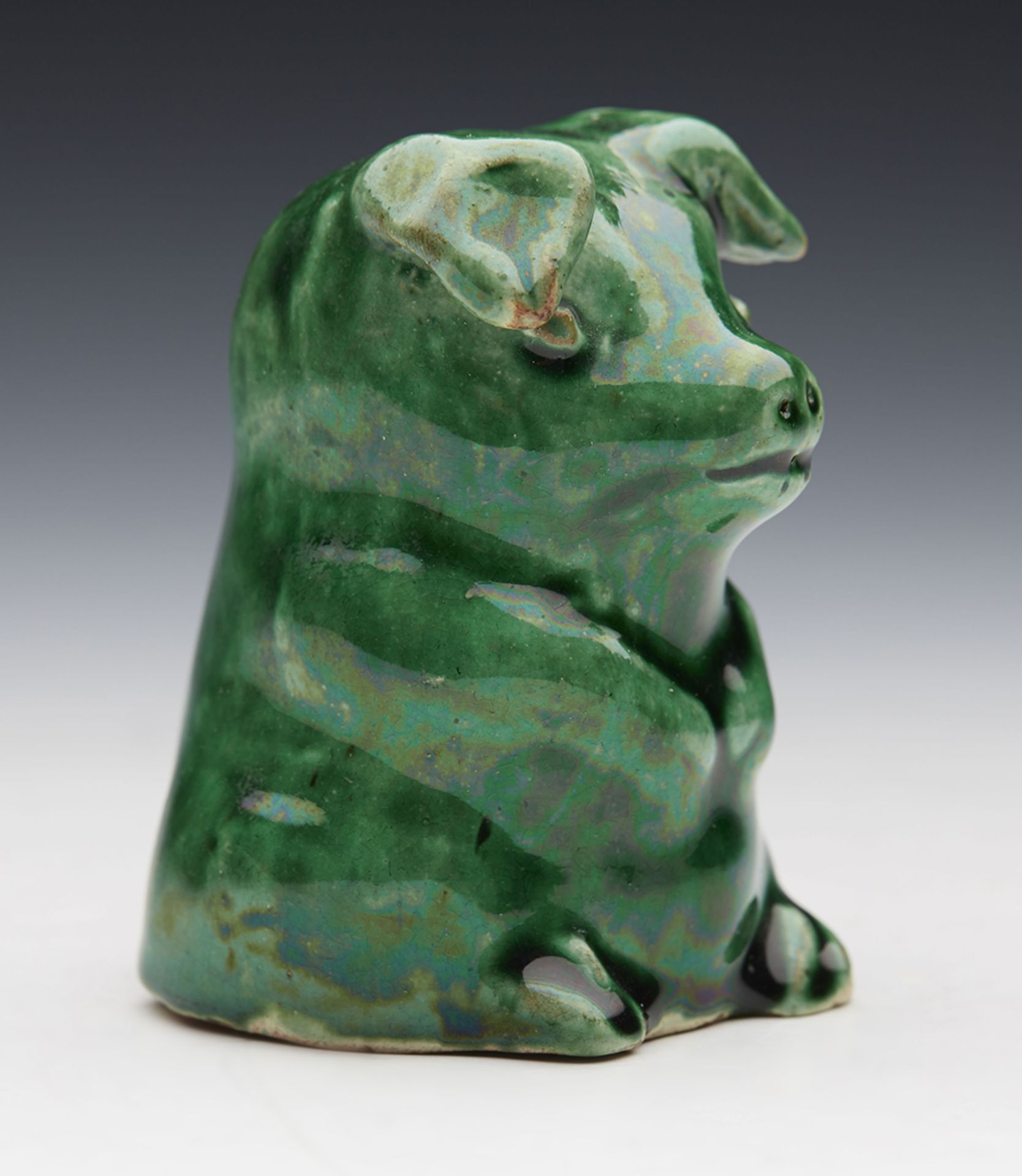 ANTIQUE WILLIAM BARON ART POTTERY SEATED PIG BIBELOT C.1900   DIMENSIONS   Height 6,5cm - Image 3 of 6