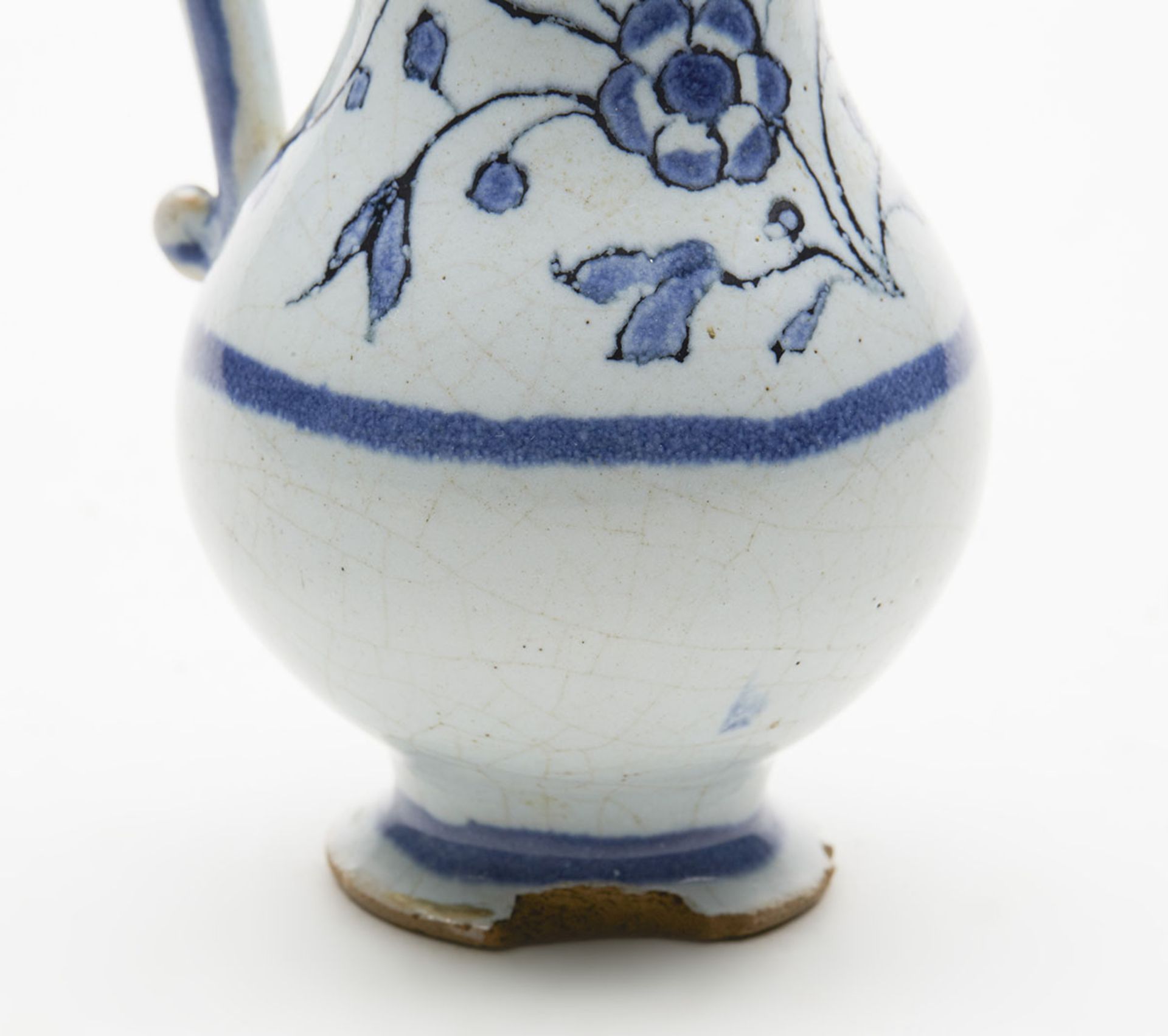 ANTIQUE DELFT TIN GLAZED FLORAL PAINTED JUG 17/18TH C.   DIMENSIONS Height 12cm   CONDITION REPORT - Image 3 of 8