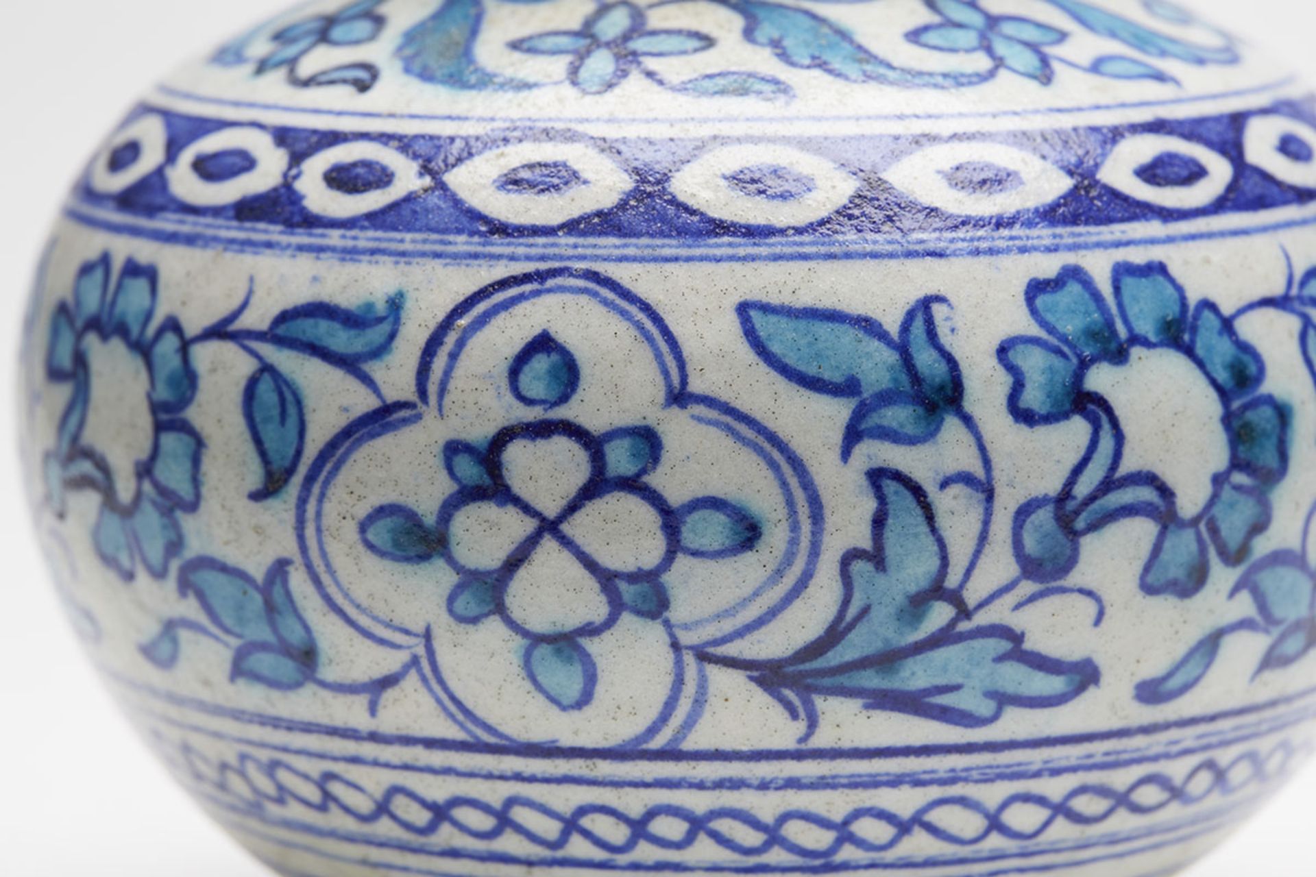 ANTIQUE MIDDLE EASTERN/INDIAN BLUE & WHITE VASE 19TH C.   DIMENSIONS   Height 13,5cm, Diameter 14, - Image 8 of 9
