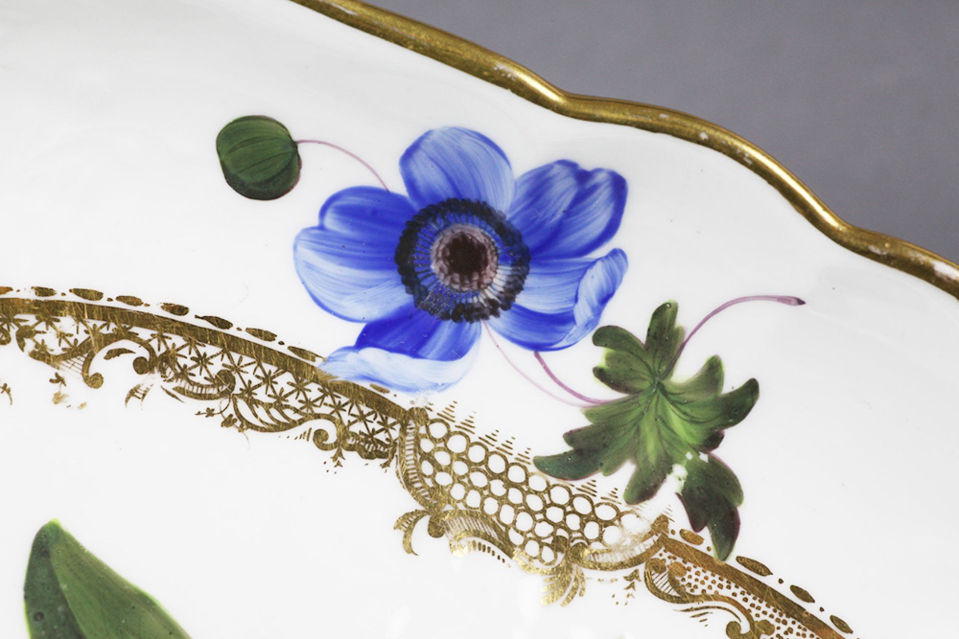 ANTIQUE COALPORT BOTANICAL DISH WILLIAM BILLINGSLEY C.1810   DIMENSIONS   Length 28,5cm, Width 19, - Image 5 of 10