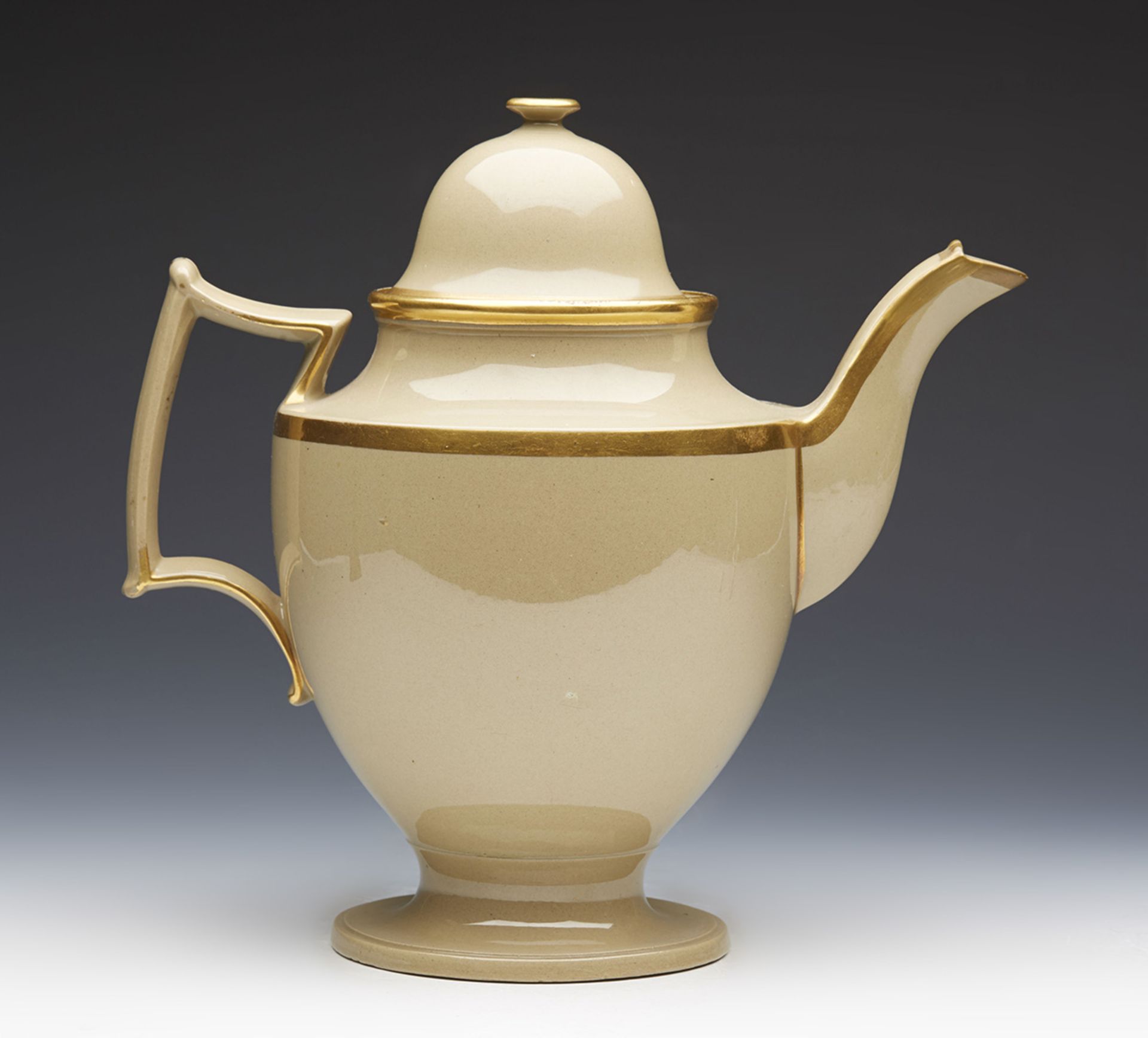 ANTIQUE ENGLISH DRABWARE TEAPOT POSSIBLY SPODE EARLY 19TH C   DIMENSIONS   Height 22,5cm, Width 22,
