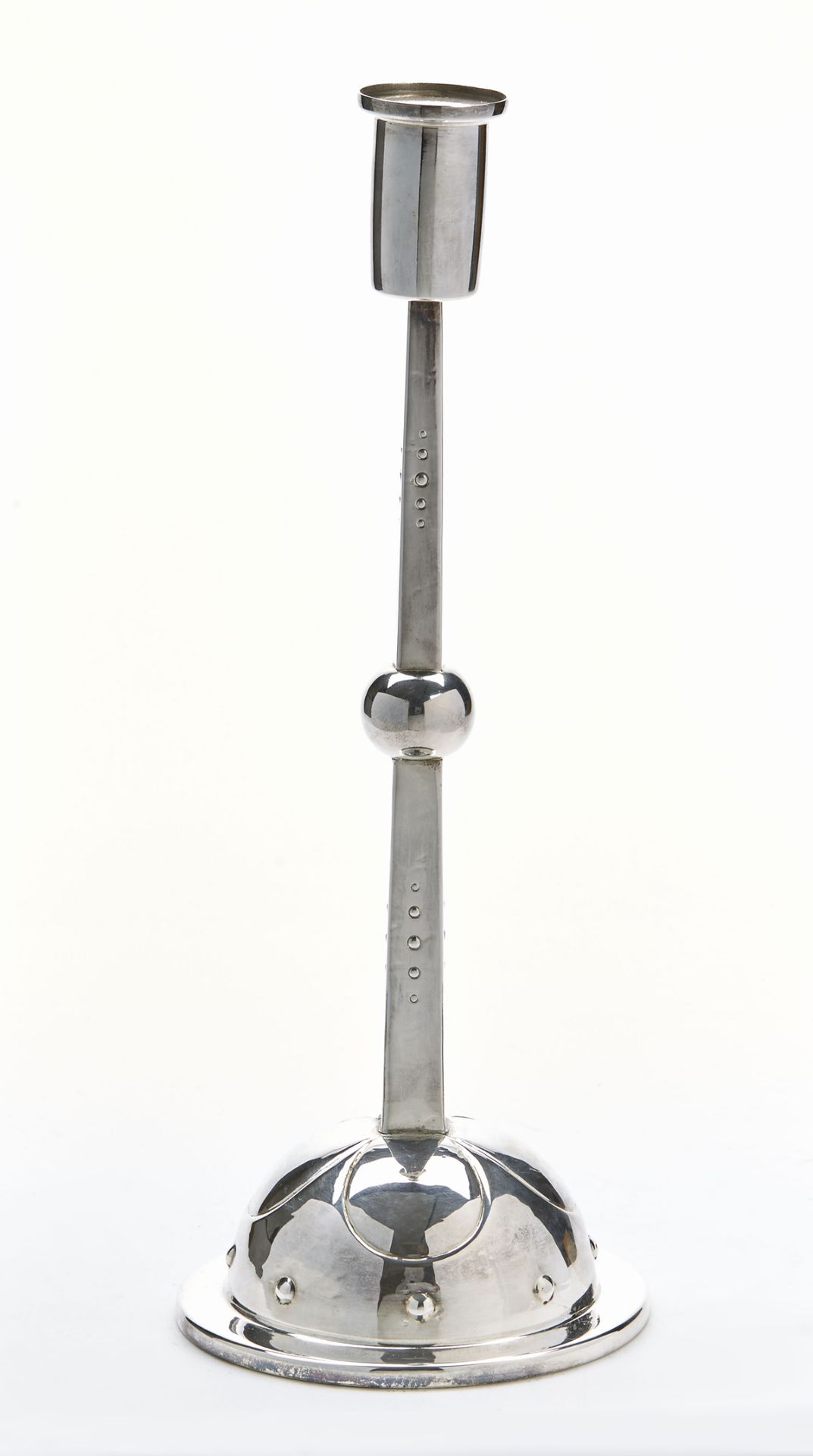 JUGENDSTIL WMF SILVER PLATED CANDLESTICK HUGO LEVEN c.1905   DIMENSIONS   Height 27cm, Diameter 10.