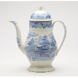 ANTIQUE ENGLISH CHINOISERIE BLUE & WHITE TEAPOT 19TH C.   DIMENSIONS   Height 27cm, Width 23,5cm