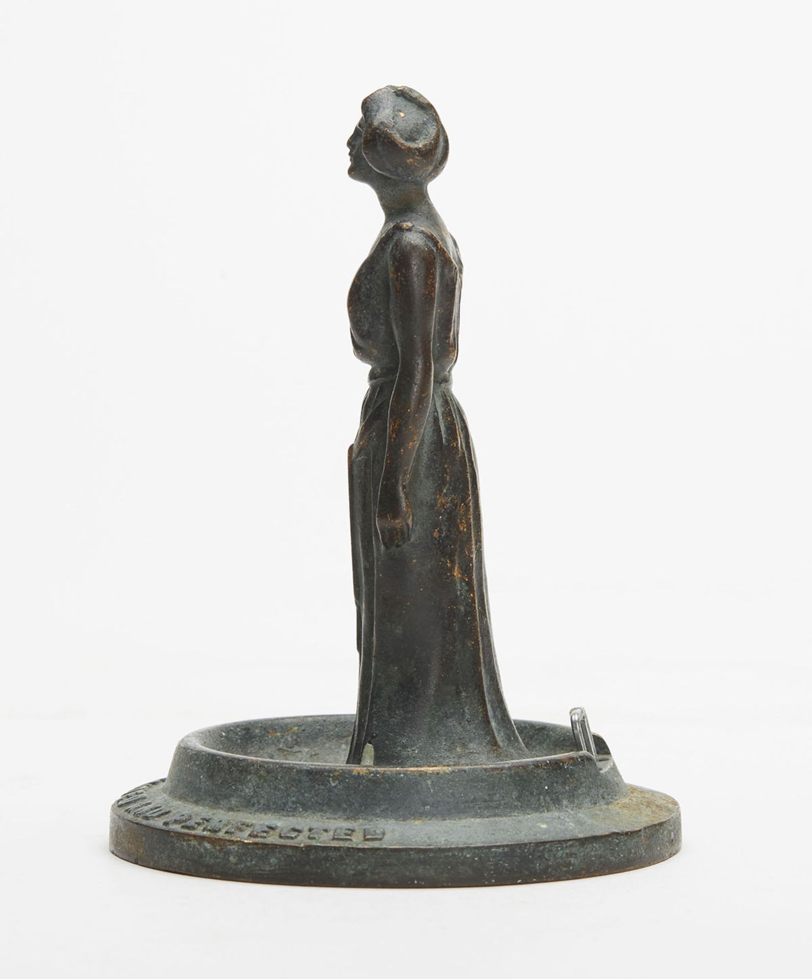 ART NOUVEAU BRONZE FIGURAL CAR MASCOT ON STAND c.1910   DIMENSIONS   Height 13cm   CONDITION REPORT - Image 5 of 10