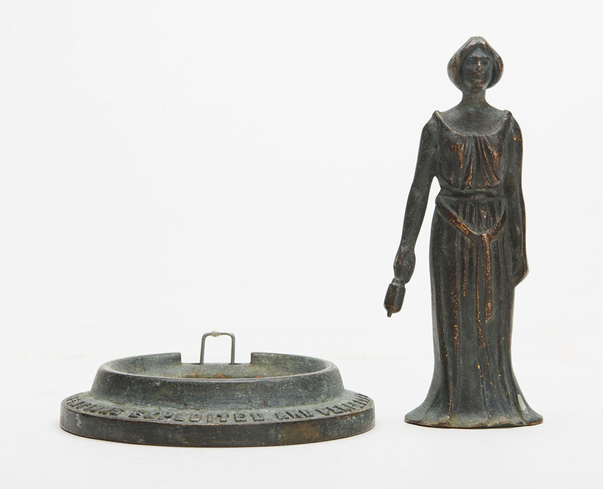ART NOUVEAU BRONZE FIGURAL CAR MASCOT ON STAND c.1910   DIMENSIONS   Height 13cm   CONDITION REPORT - Image 3 of 10
