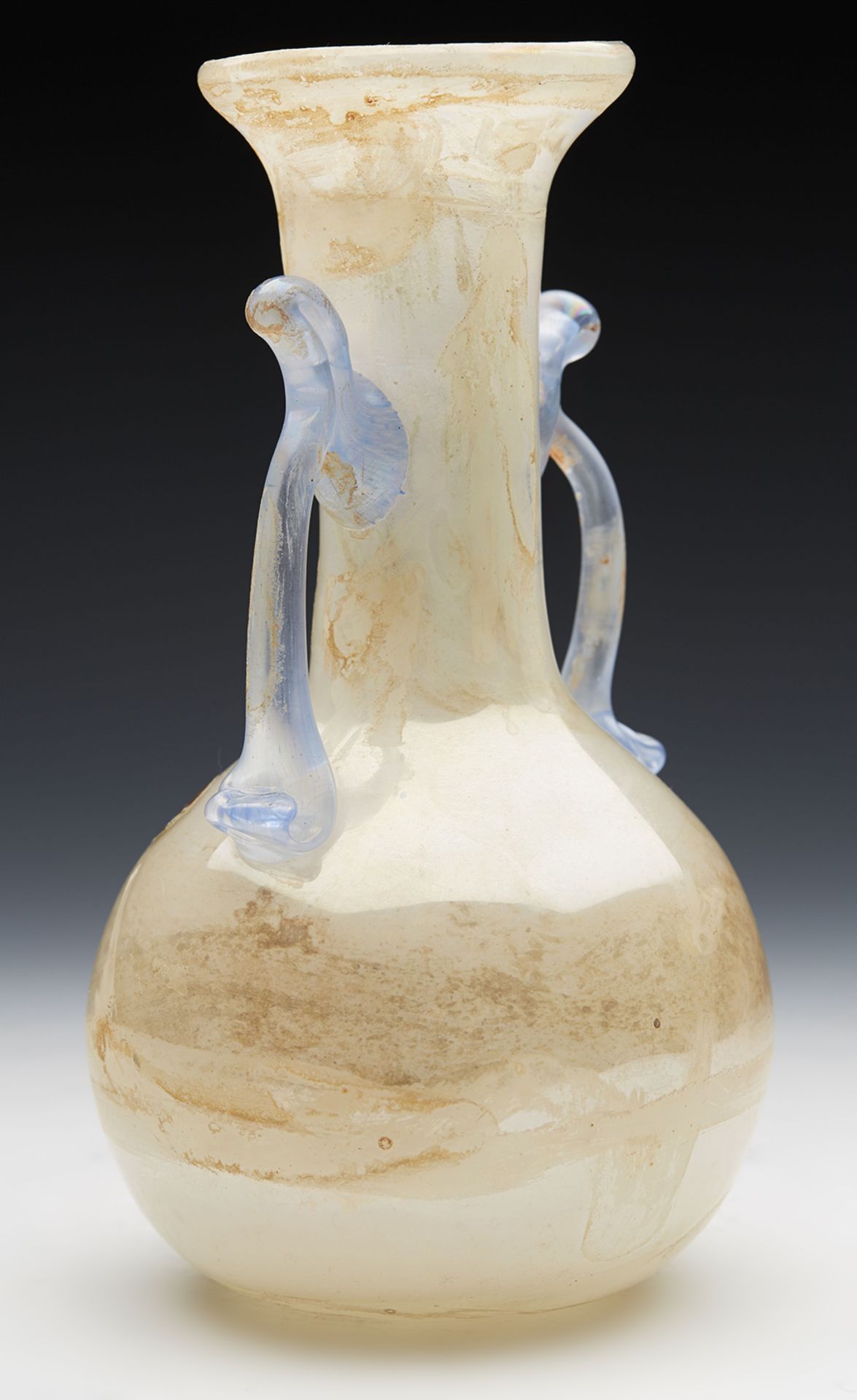 ITALIAN MURANO ROMAN REVIVAL TWIN HANDLE GLASS VASE c.1960   DIMENSIONS   Height 19.6cm, Diameter - Image 7 of 7