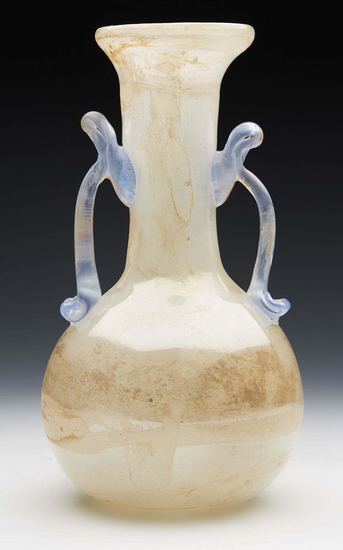 ITALIAN MURANO ROMAN REVIVAL TWIN HANDLE GLASS VASE c.1960   DIMENSIONS   Height 19.6cm, Diameter - Image 3 of 7