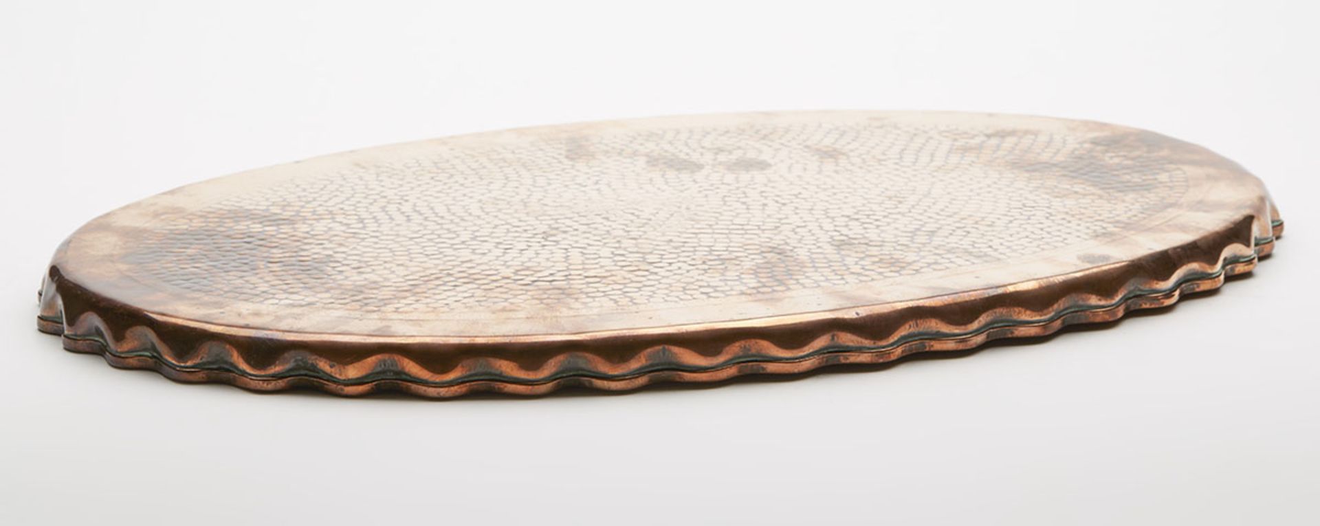ARTS & CRAFTS QUALITY OVAL COPPER TRAY MARKED PICARDS c1910   DIMENSIONS   Length 46,25cm, Width - Image 5 of 8
