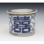 ANTIQUE CHINESE QING BLUE & WHITE PORCELAIN LIDDED PASTE POT 19TH C.   DIMENSIONS   Height 5cm,