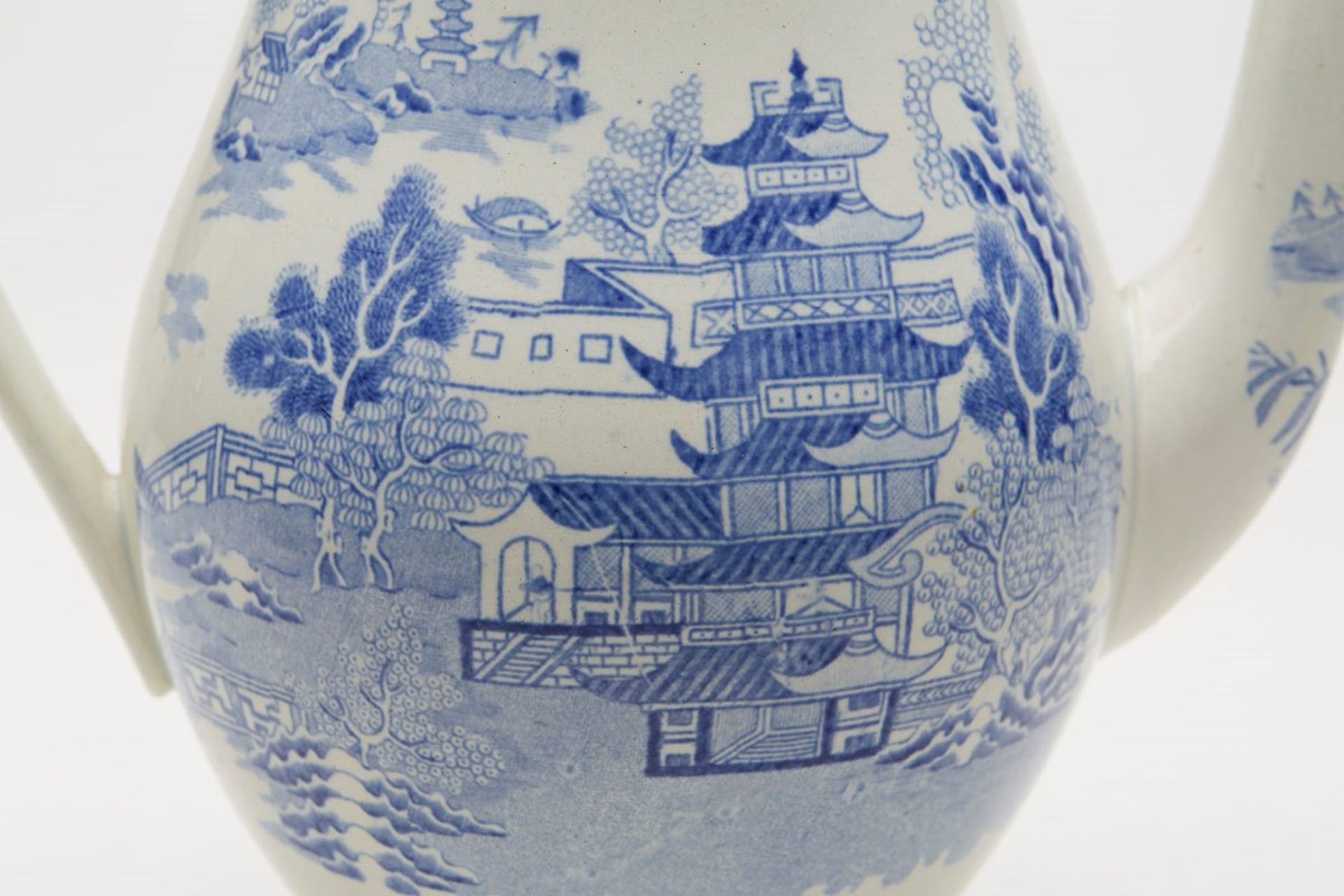 ANTIQUE ENGLISH CHINOISERIE BLUE & WHITE TEAPOT 19TH C.   DIMENSIONS   Height 27cm, Width 23,5cm - Image 7 of 10