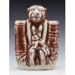 VINTAGE CHINESE MONKEY SANG DE BOEUF GLAZED BRUSH HOLDER 20TH C.   DIMENSIONS   Height 10,5cm, Width