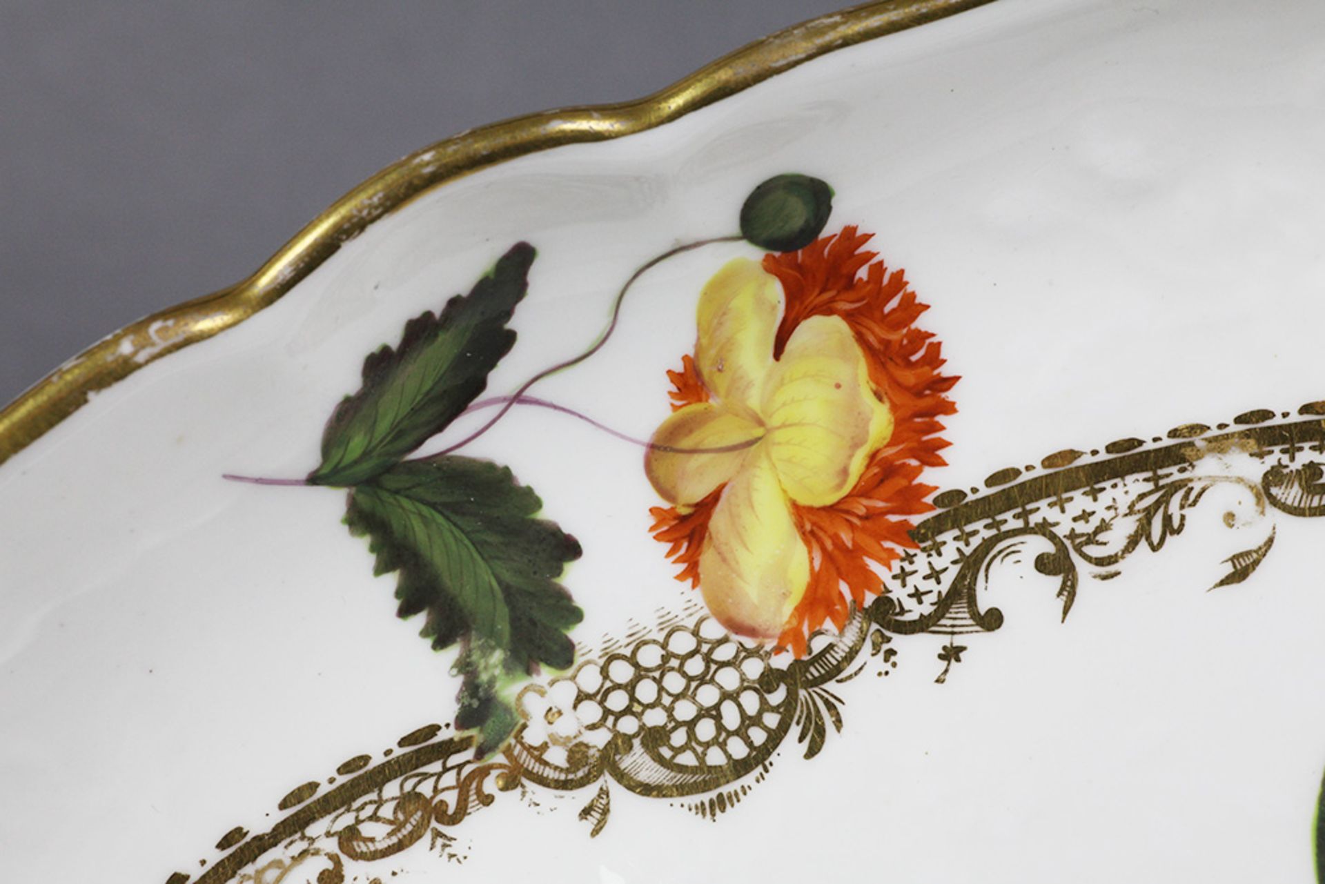 ANTIQUE COALPORT BOTANICAL DISH WILLIAM BILLINGSLEY C.1810   DIMENSIONS   Length 28,5cm, Width 19, - Image 4 of 10