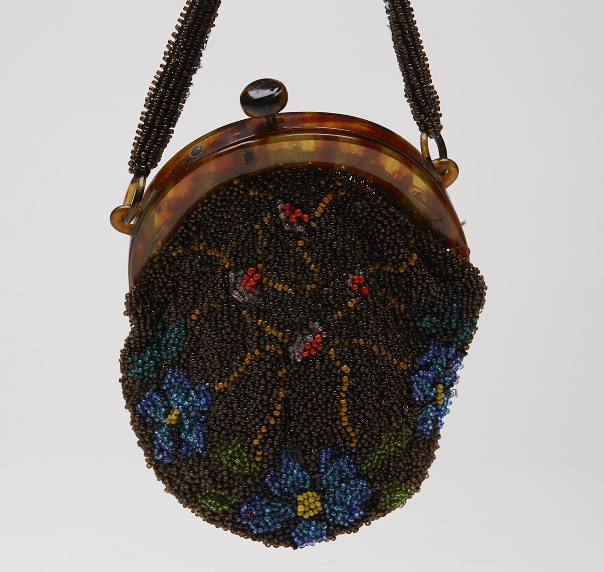ART DECO BEADED FLORAL DESIGN EVENING BAG c.1920   DIMENSIONS   Width 11cm   CONDITION REPORT   In - Image 4 of 8
