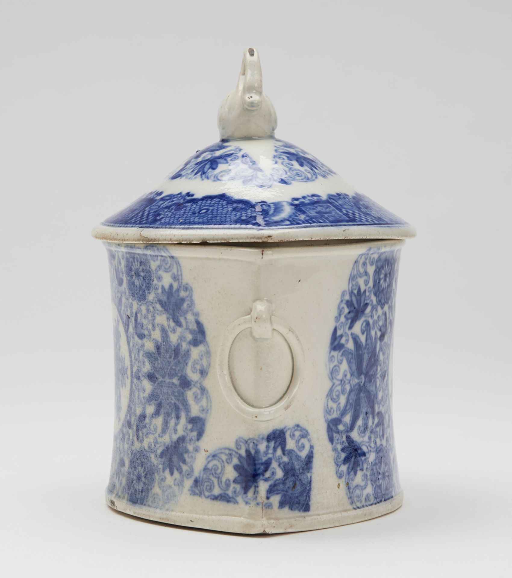 ENGLISH PEARLWARE SWAN FINIAL TOBACCO JAR c.1805   DIMENSIONS   Height 15cm, Length 16cm   CONDITION - Image 2 of 8
