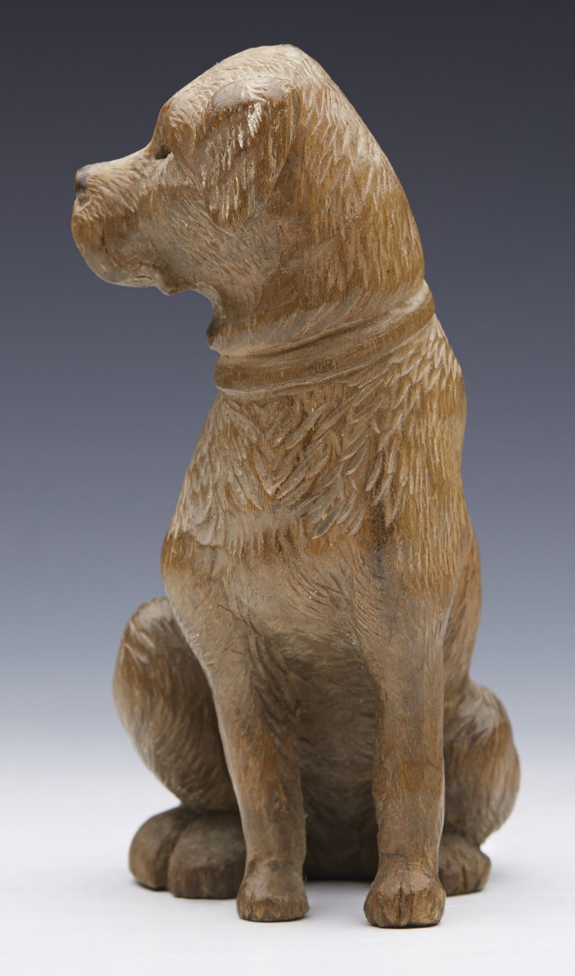 ANTIQUE CARVED BLACKFOREST FIGURE OF A SEATED DOG 19TH C.   DIMENSIONS   Height 10,5cm, Length 7cm - Image 3 of 14