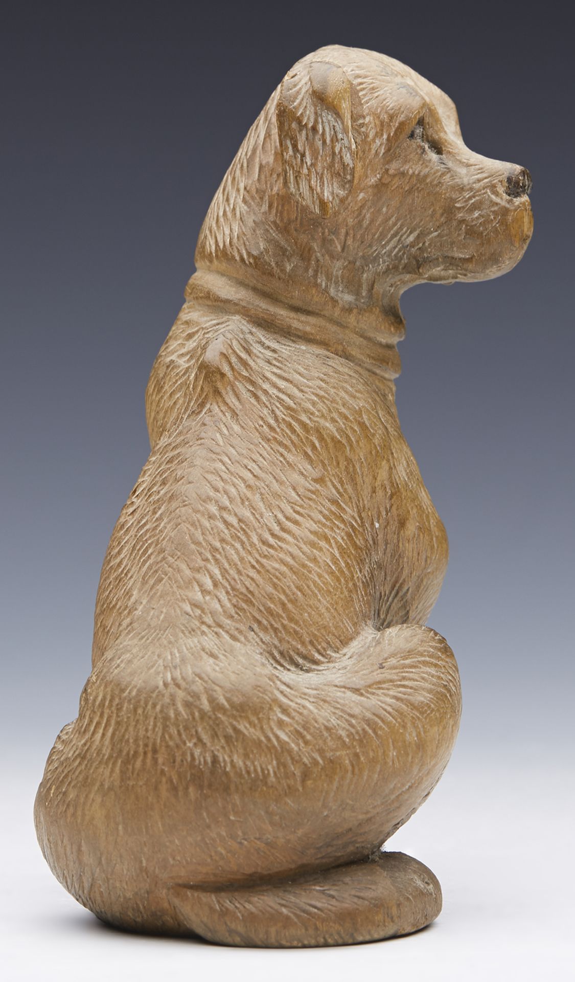ANTIQUE CARVED BLACKFOREST FIGURE OF A SEATED DOG 19TH C.   DIMENSIONS   Height 10,5cm, Length 7cm - Image 8 of 14