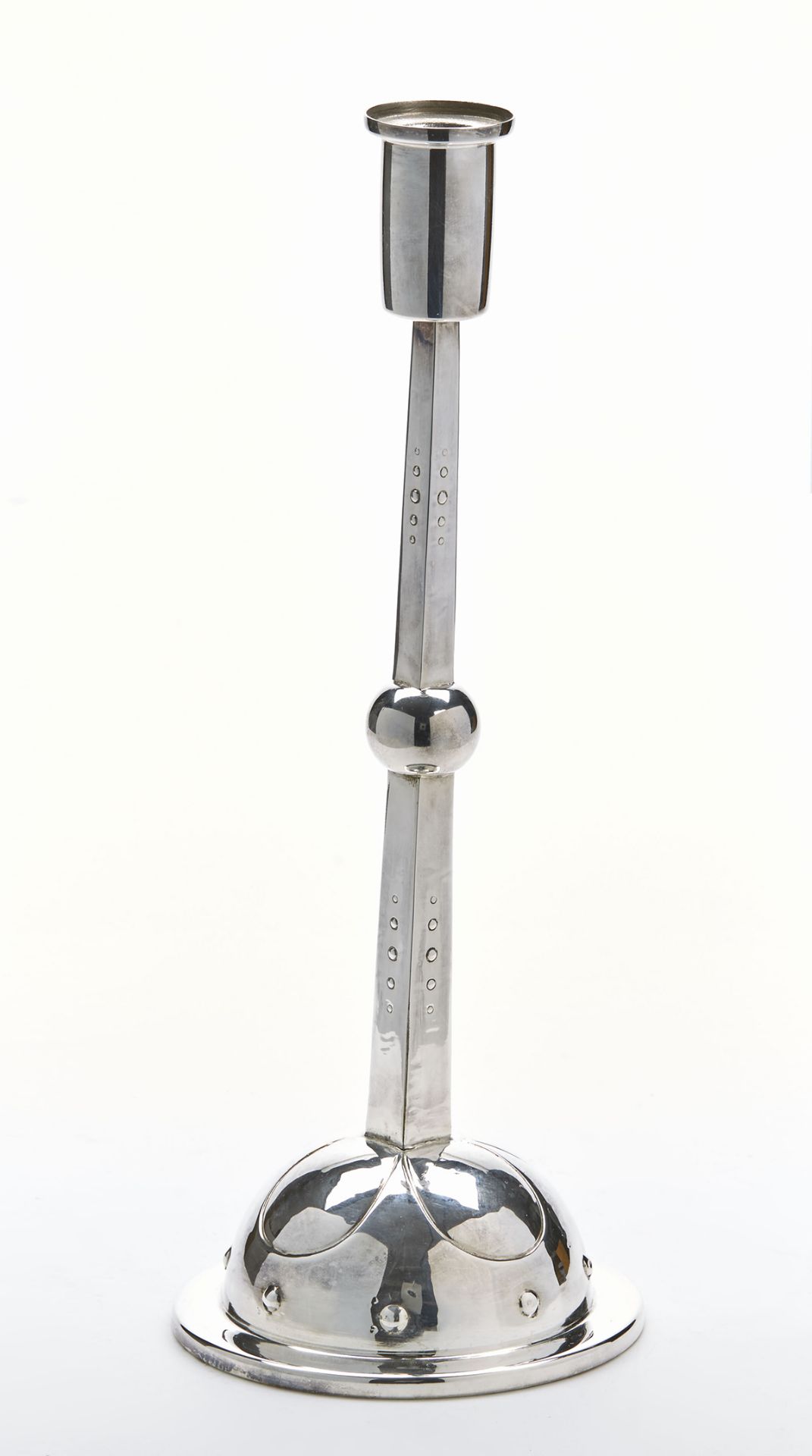 JUGENDSTIL WMF SILVER PLATED CANDLESTICK HUGO LEVEN c.1905   DIMENSIONS   Height 27cm, Diameter 10. - Image 2 of 7