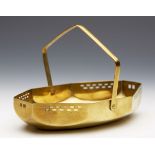 WMF SECESSIONIST HANDLED PIERCED BRASS BASKET c.1900   DIMENSIONS   Height 11,5cm, Length 17cm