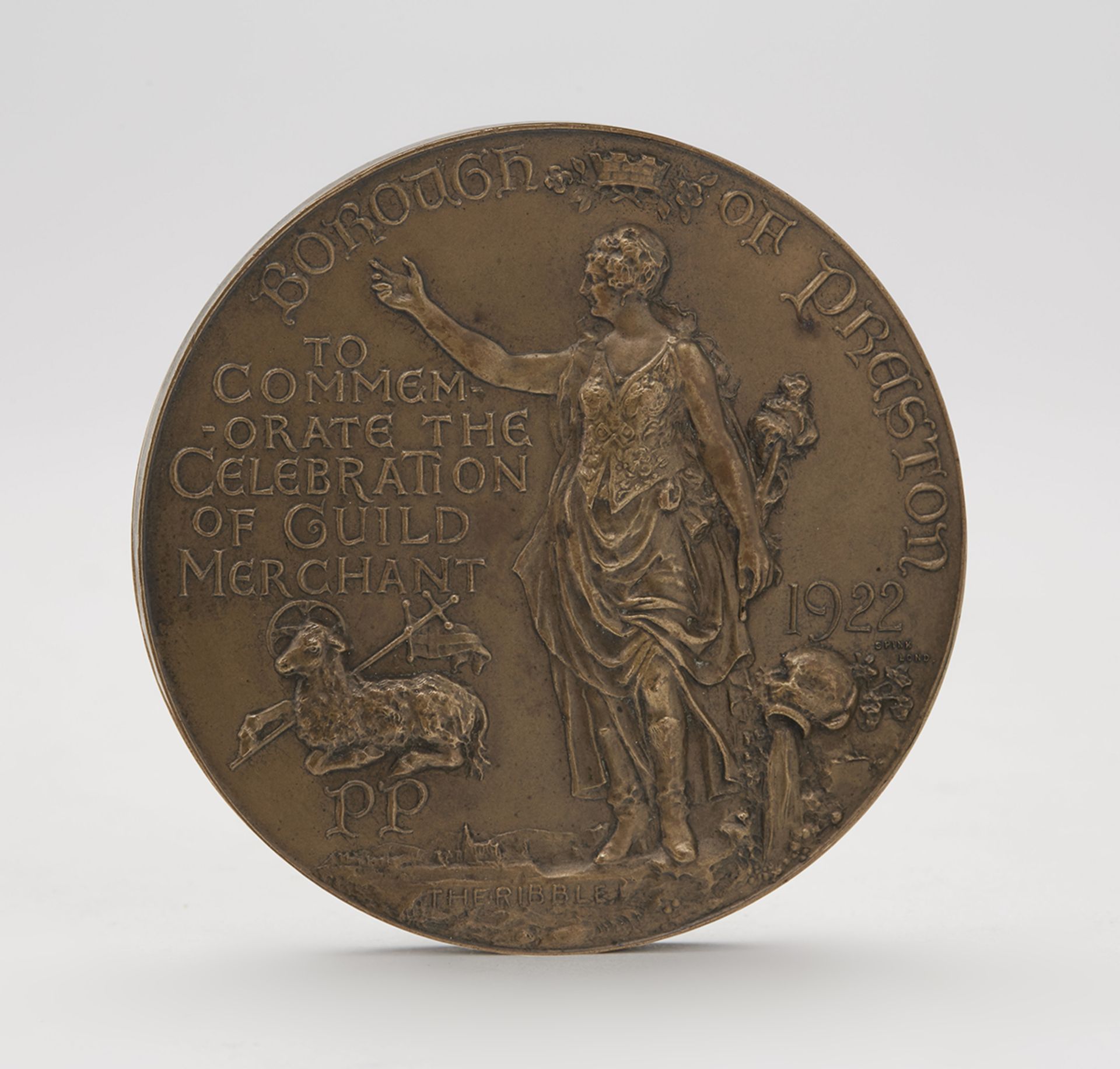 SPINK BRONZE BOROUGH OF PRESTON GUILD MERCHANT MEDAL 1922   DIMENSIONS   Diameter 7,5cm - Image 3 of 6