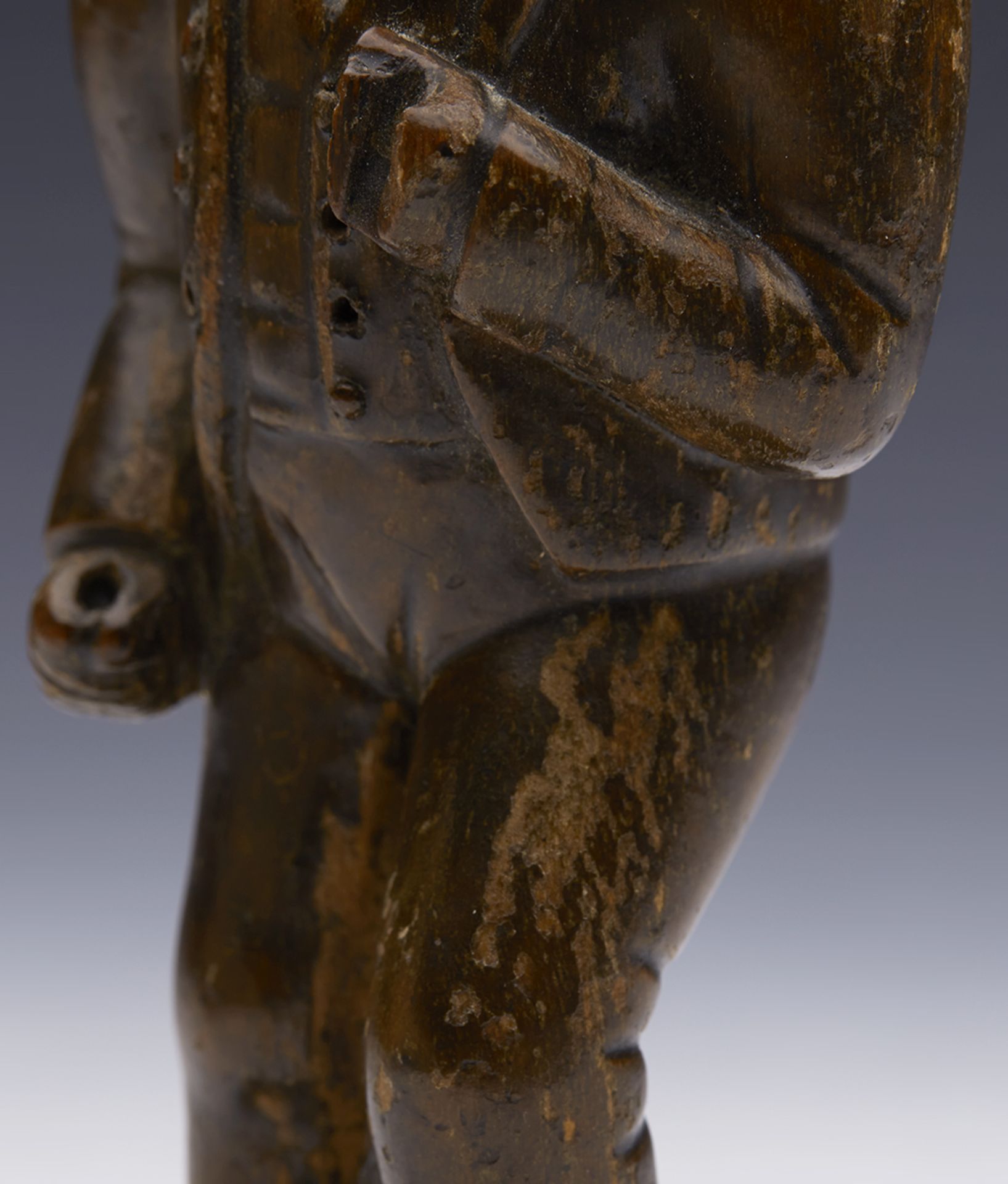 ANTIQUE CARVED BLACKFOREST SUITED FIGURE OF A LOCAL MAN 19TH C.   DIMENSIONS   Height 15cm, Width - Image 13 of 15
