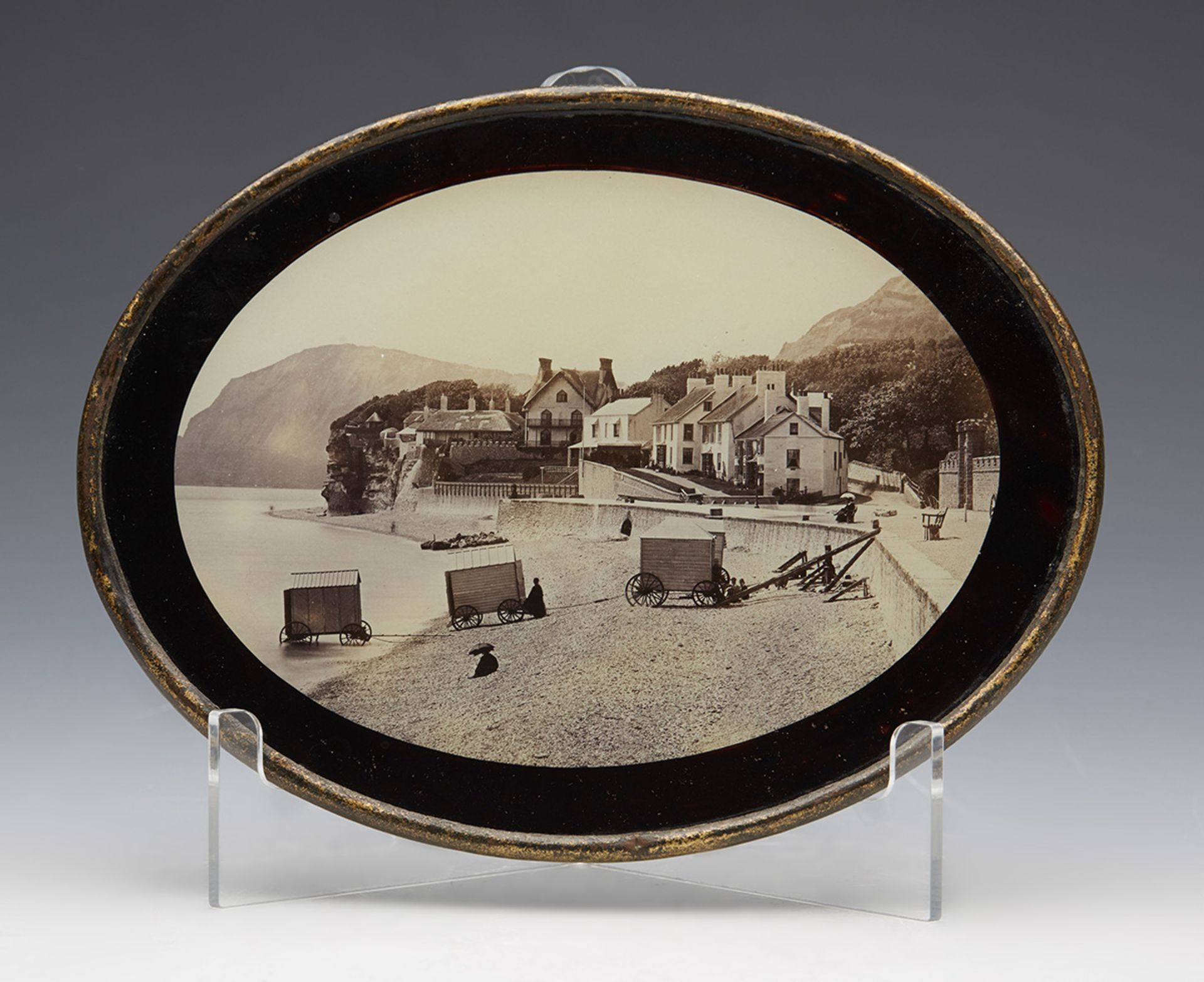 ANTIQUE FRAMED PHOTOGRAPH OF A COSATAL SCENE 19TH C.   DIMENSIONS   Height 14,5cm, Length 18,5cm