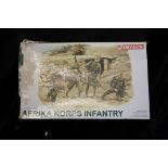 Rare Dragon 1:35 Afrika Korps Infantry Figures. Box in poor condition as pictured