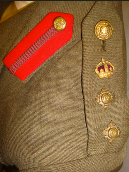 WW2 Attributed Ox & Bucks Officers SD Jacket & Belt   A nice 4 pocket Khaki Service Dress Jacket - Image 3 of 3