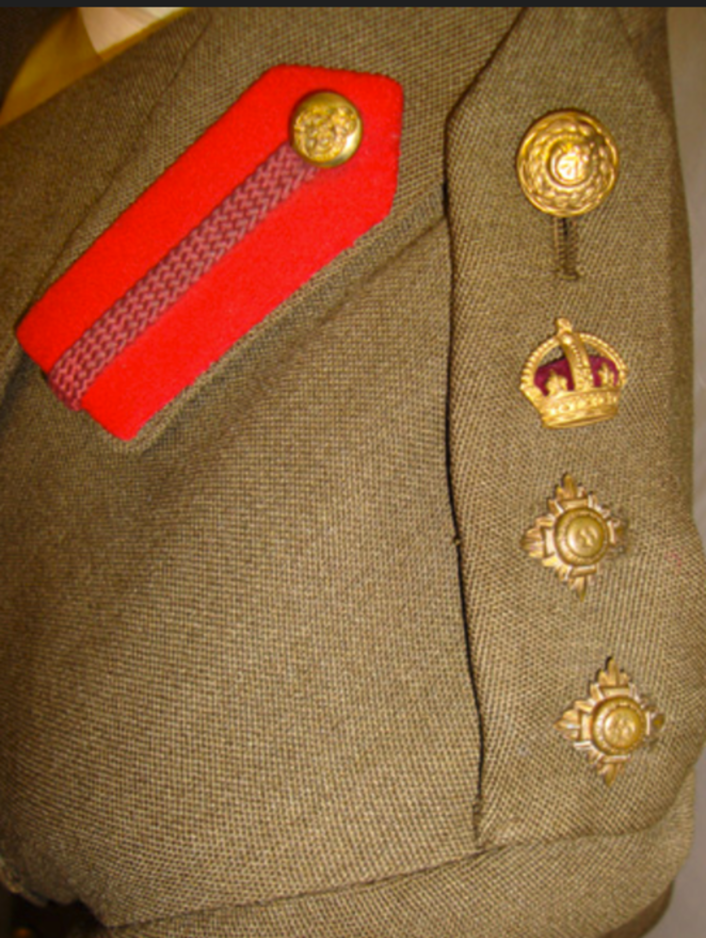 WW2 Attributed Ox & Bucks Officers SD Jacket & Belt   A nice 4 pocket Khaki Service Dress Jacket - Bild 3 aus 3