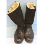 WW2 1943 Pattern Royal Air Force Pilot/Aircrew Fur Lined Escape Boots.   A pair of WW2 1943 Pattern,