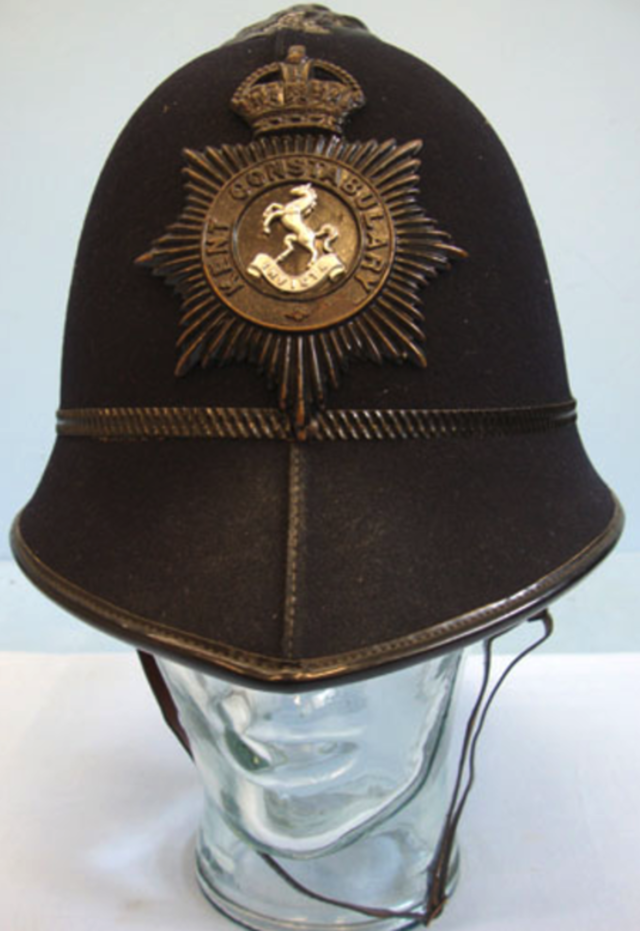 Kings Crown Kent Constabulary Police Male Constable's/ Sergeant's 2 Panel Helmet With Night Plate,