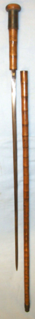 Victorian Era English Gentleman's Cane Sword Stick With Brass Fittings Marked ÔBernard 4 Church - Image 3 of 3