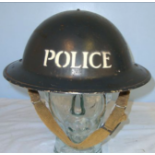 WW2 1941 Dated Home Front, British Police Constable's 'Tommy' Helmet Marked BMP.   This is a very