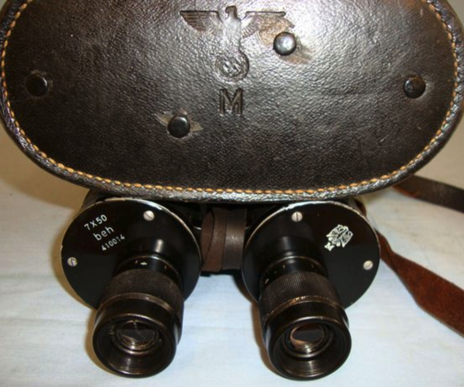 WW2, Nazi German 7 X 50 Magnification, Kriegsmarine Binoculars By 'beh' Ernst Leitz, Wetzlar, With - Image 3 of 3