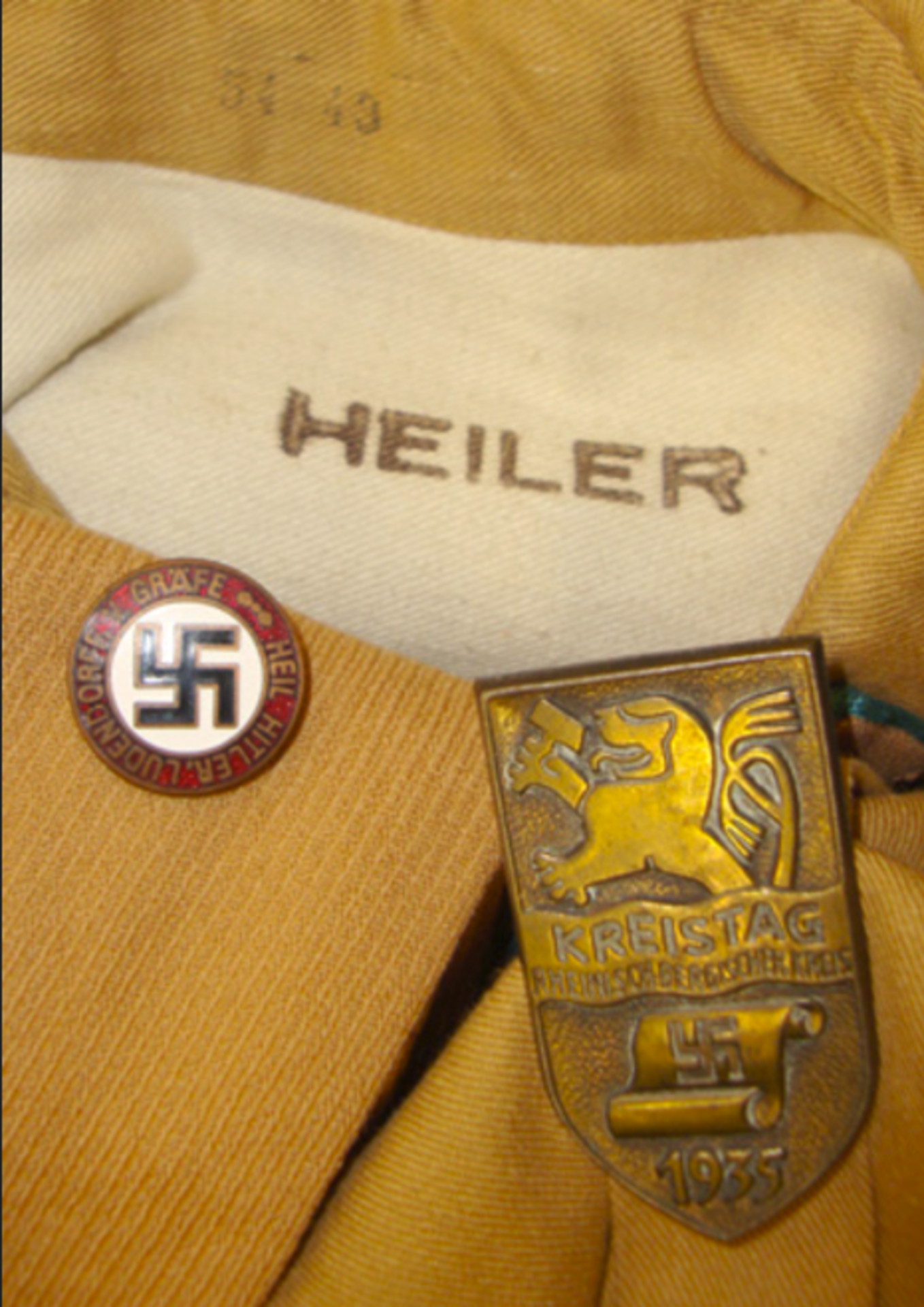 Nazi 1934-1939 NSDAP Zellenleiter (Cell Leader's) Shirt/ Short Jacket With Collar Insignia, Metal - Image 2 of 3
