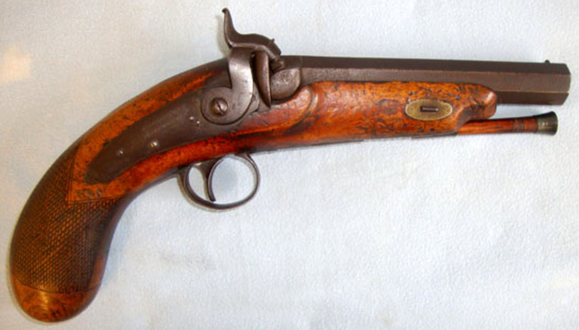 Victorian, English 1840-1850 John Cunningham, Manchester 20 Bore, Percussion Police Pistol With