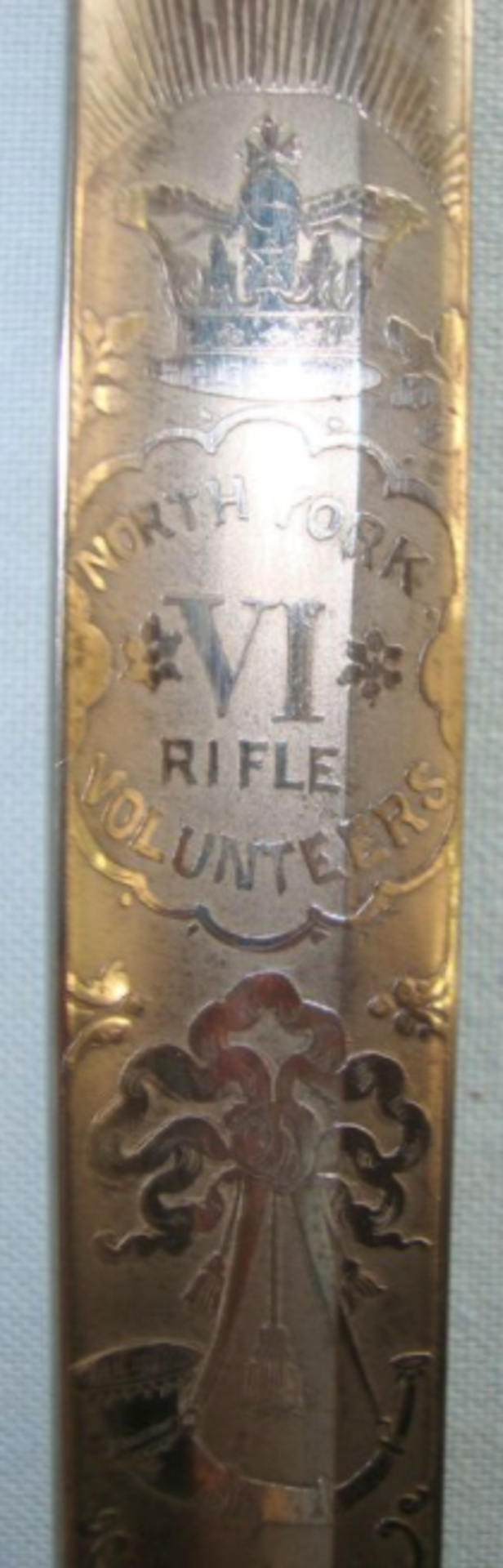 British 1827/97 Pattern Officer's Sword With Etched 1827 Pattern Blade To The 6th North York Rifle - Image 2 of 3