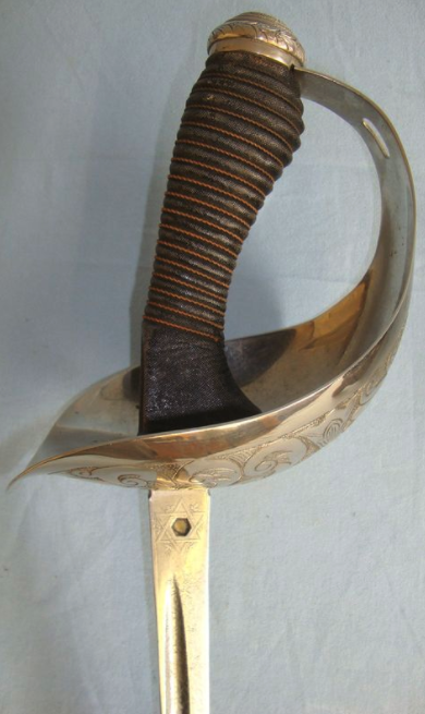 1912 Pattern British Officer's Cavalry Sword By Wilkinson Sword Blade No. 53639 & Scabbard.   ED - Image 3 of 3